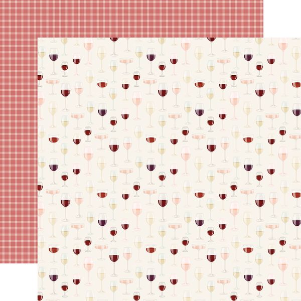 Carta Bella Wine Fill My Glass 12x12 DS Patterned Paper (1 Sheet) (1 Sheet)