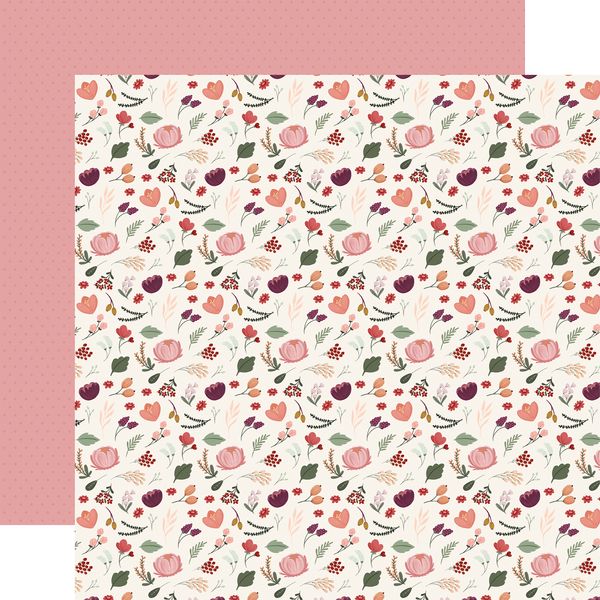 Carta Bella Wine Feeling Fine Floral 12x12 DS Patterned Paper (1 Sheet) (1 Sheet)
