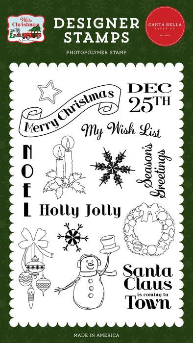 Echo Park - Carta Bella Stamps-My Wish List, White Christmas