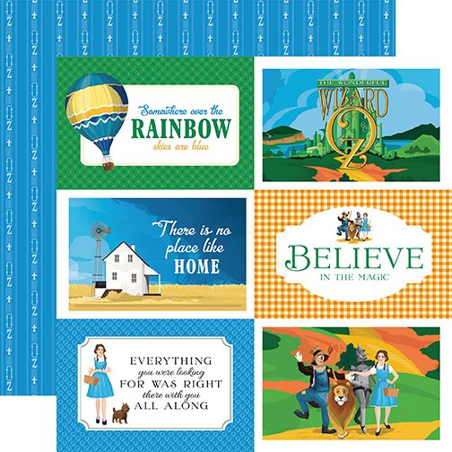 Carta Bella Wizard of Oz 6X4 Journaling Cards DS Paper (1 Sheet)