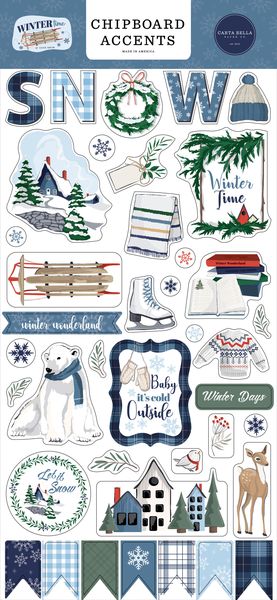 Echo Park Wintertime 6x13Â ChipboardÂ Accents