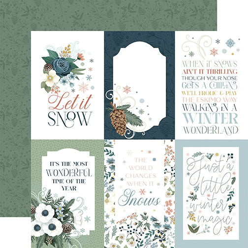 Carta Bella Winter Wonderland: 4x6 Journaling Cards 12x12 Patterned Paper