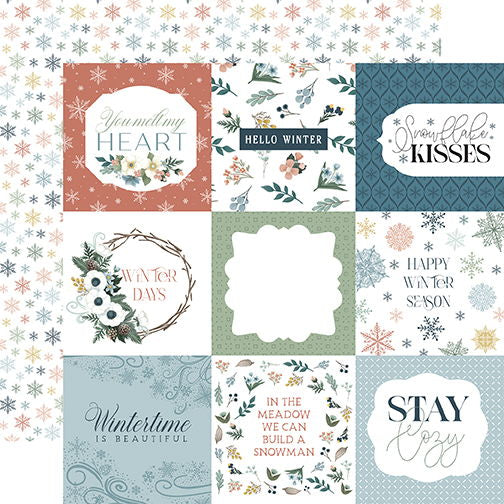 Carta Bella Winter Wonderland: 4x4 Journaling Cards 12x12 Patterned Paper