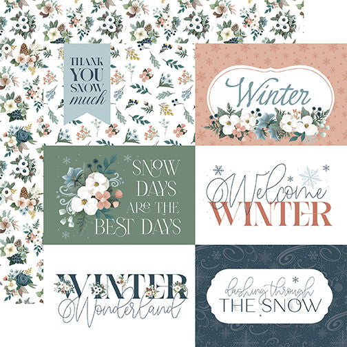 Carta Bella Winter Wonderland: 6x4 Journaling Cards 12x12 Patterned Paper