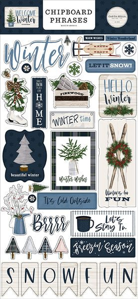 Carta Bella Welcome Winter 6x13 Chipboard Phrases