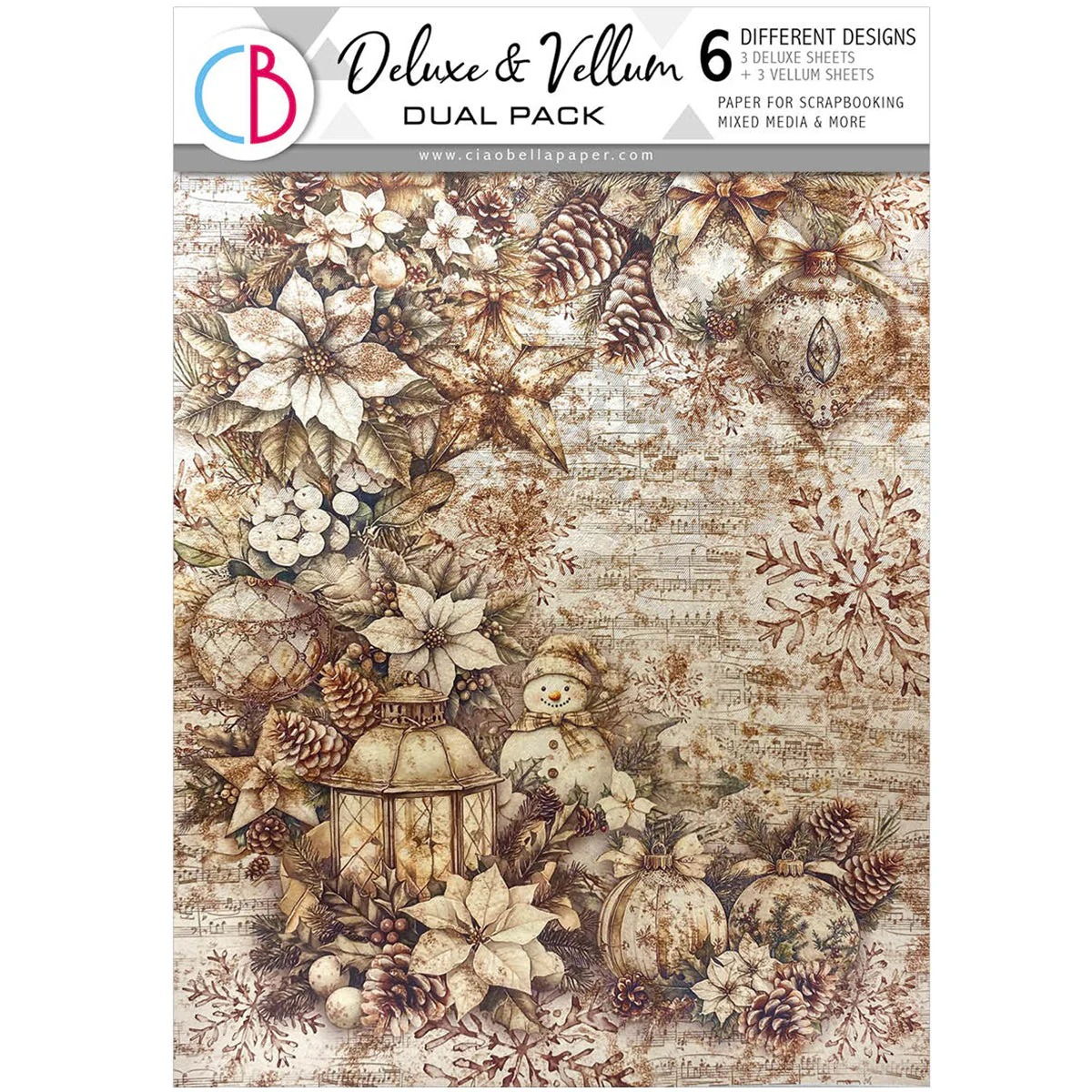 Ciao Bella Deluxe Paper Pearl Copper & Vellum Dual Pack A4 MIXED 6/Pkg Winter Season