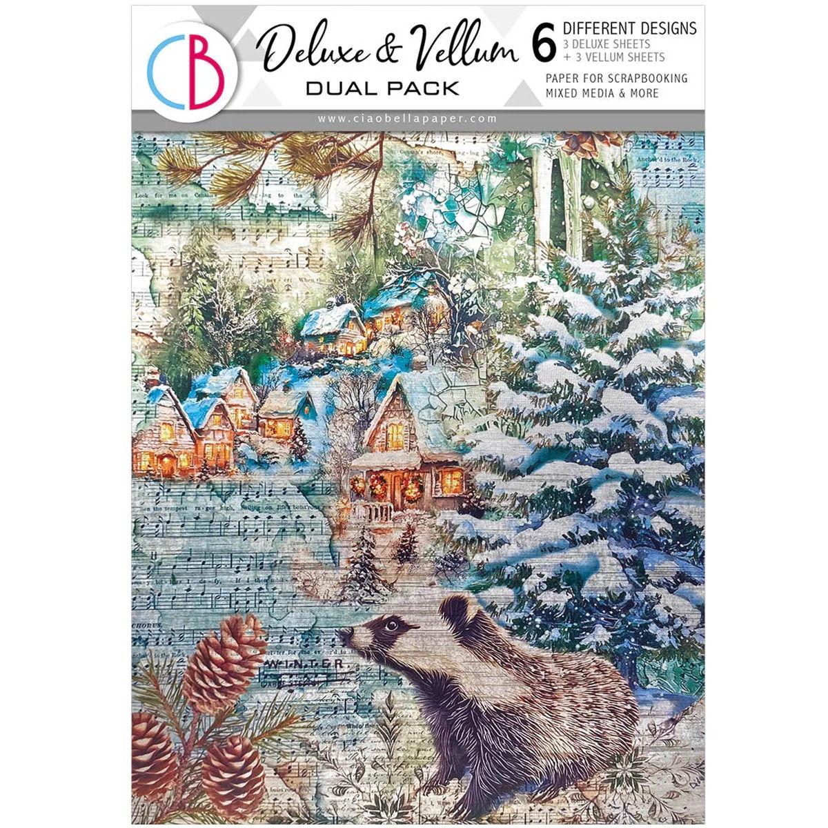 Ciao Bella Deluxe Paper Silver & Vellum Dual Pack A4 MIXED 6/Pkg Forest Tales