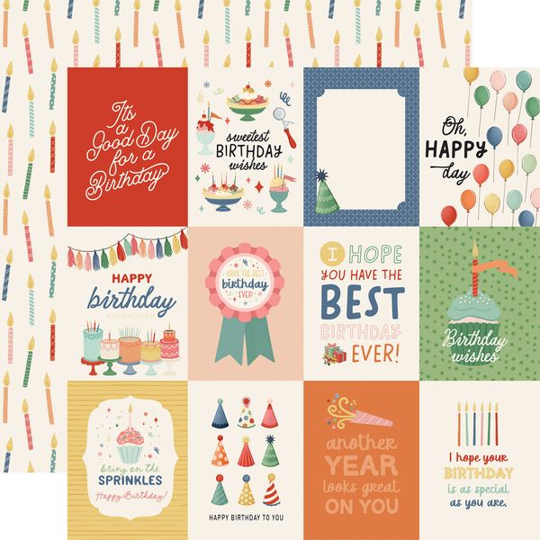 Carta Bella They Say It's Your Birthday 3x4 Journaling Cards 12x12 DS Patterned Paper (1 Sheet) (1 Sheet)