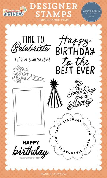Carta Bella They Say It's Your Birthday It's A Surprise Stamp Set