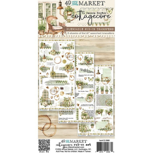 49 And Market Rub-On Transfer Set 6"X12"-Cottagecore