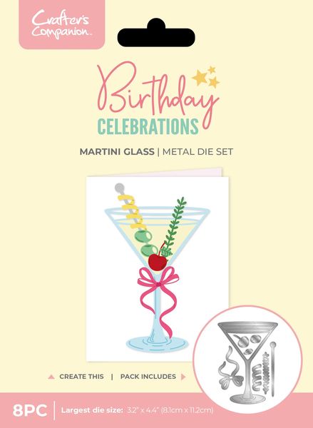 Crafter's Companion Birthday Celebrations Metal Dies - Martini Glass