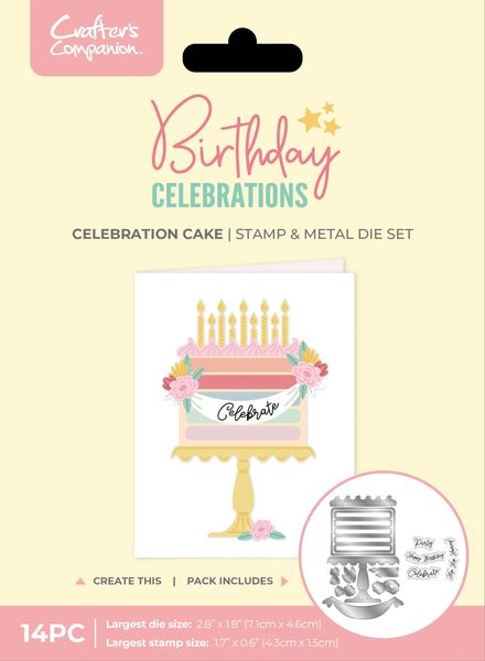 Crafter's Companion Birthday Celebrations Photopolymer Stamp & Die - Celebration Cake