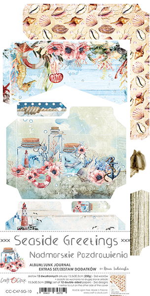 Craft-o-Clock  Seaside Greetings 6x12 Junk Journal