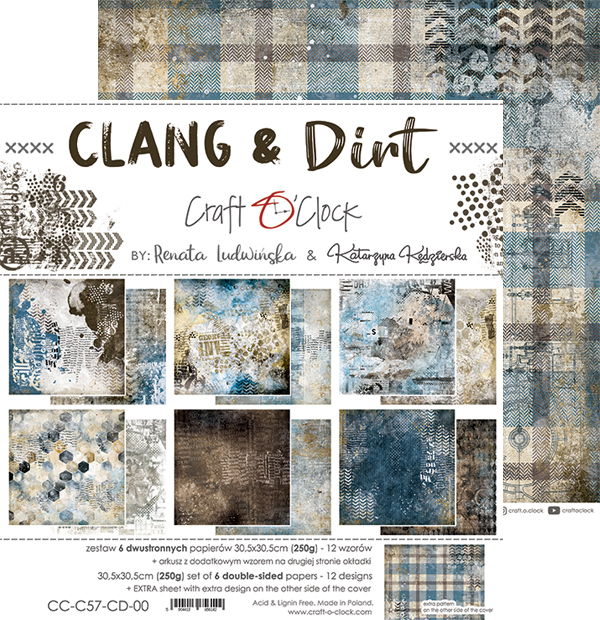 Craft-o-Clock  Clang & Dirt 12x12 Papers Set