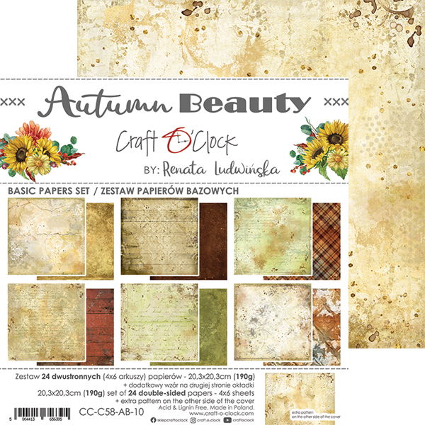 Craft-o-Clock  Autumn Beauty 8x8 Basic Papers Set