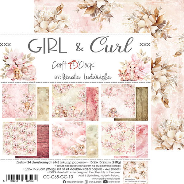 Craft-o-Clock  Girl & Curl 6x6 Papers Set