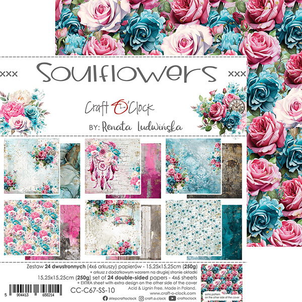 Craft-o-Clock Soulflowers 6x6 Papers Set