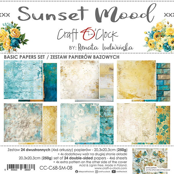 Craft-o-Clock Sunset Mood 8x8 BasicPapers Set