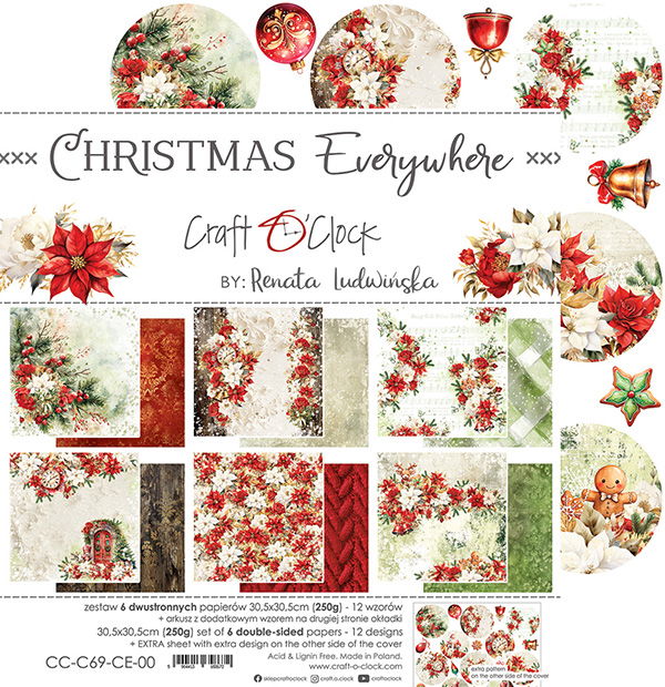 Craft-o-Clock Christmas Everywhere 12x12 Papers Set