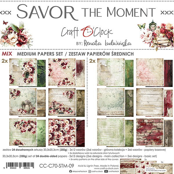 Craft-o-Clock Savor the Moment mix 8x8 pad