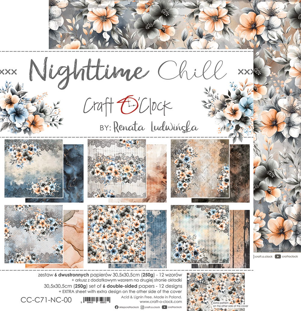 Craft-o-Clock Nighttime Chill 12x12 Papers Set