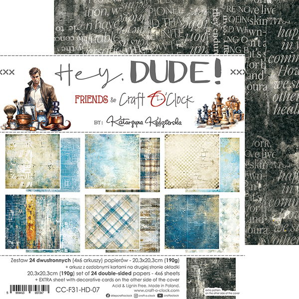 Craft-o-Clock  Hey Dude 8x8 Papers Set