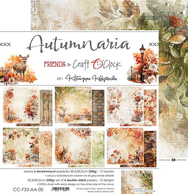 Craft-o-Clock  Autumnaria 12x12 Papers Set