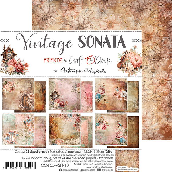 Craft-o-Clock Vintage Sonata 6x6 Papers Set