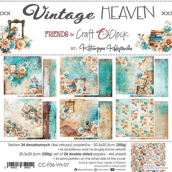 Craft-o-Clock Vintage Heaven 8x8 Papers Set