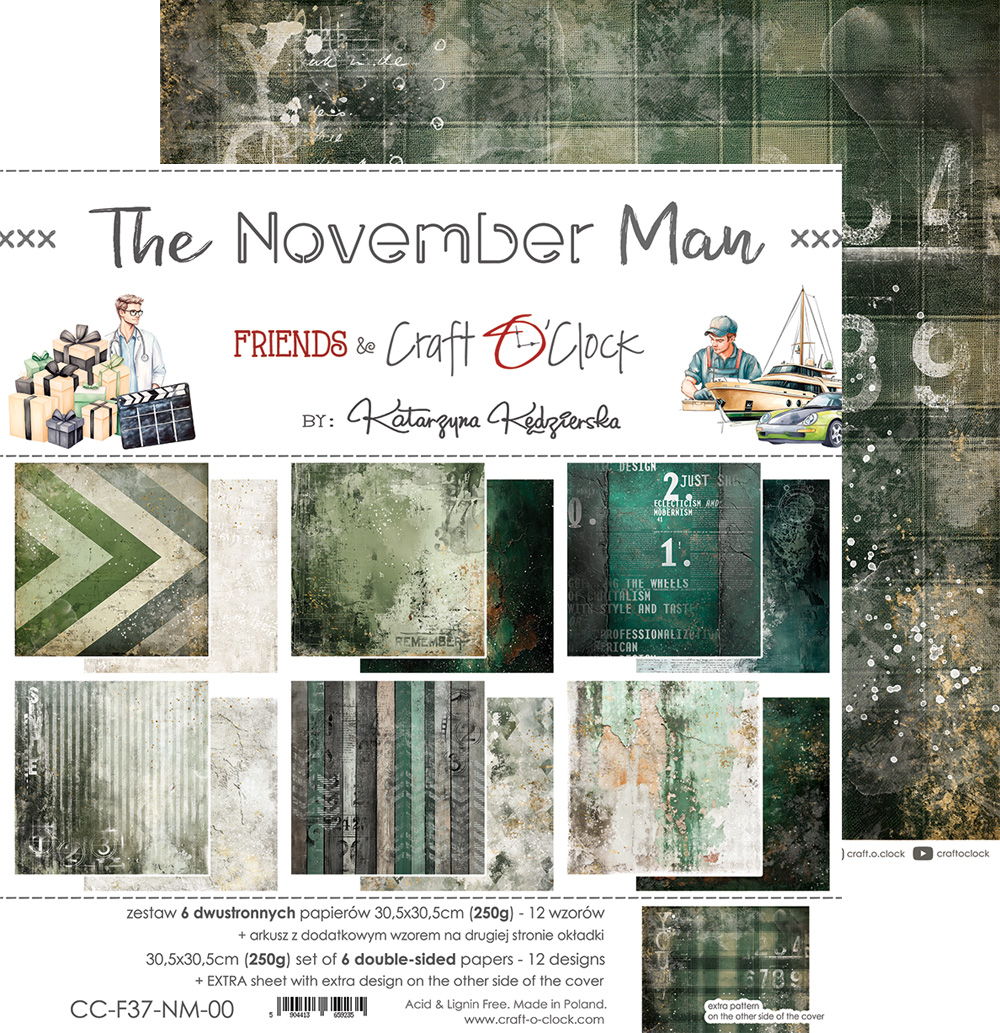 Craft-o-Clock The November Man 12x12 Papers Set