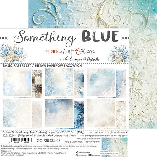 Craft-o-Clock Something Blue 8x8 Basic Papers Set