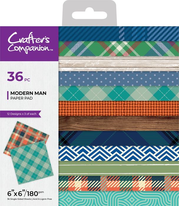 Crafter's Companion Modern Man Paper Pad 6"X6"-Modern Man