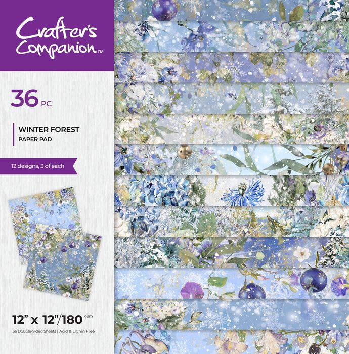 Crafter's Companion Paper Pad 12"X12"-Winter Forest