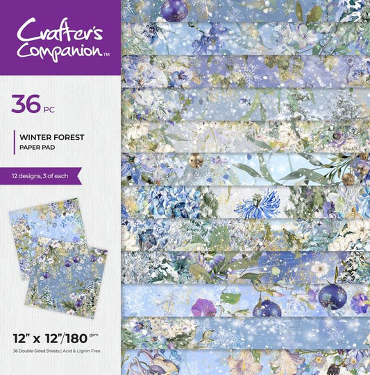 Crafter's Companion Paper Pad 12"X12"-Winter Forest