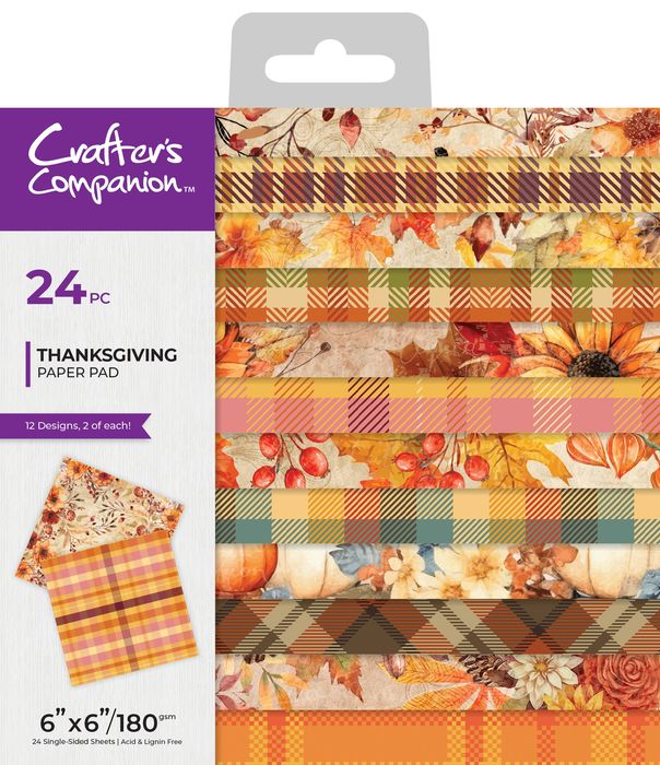 Crafter's Companion Paper Pad 6"X6"-Thanksgiving