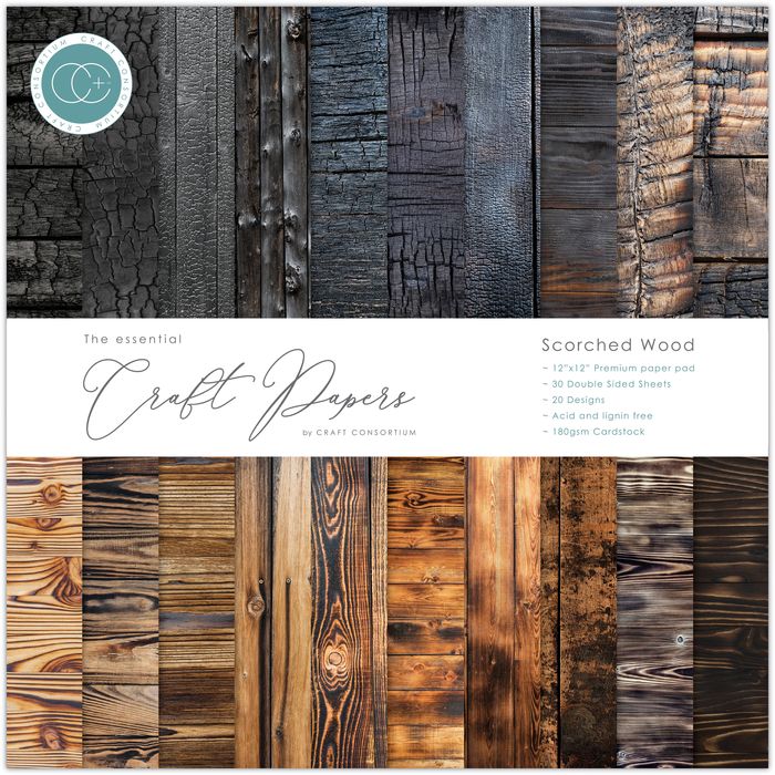 Craft Consortium Double-Sided Paper Pad 12"X12" 30/Pkg-Scorched Wood