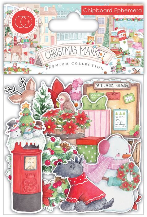Craft Consortium Chipboard Ephemera-Christmas Market