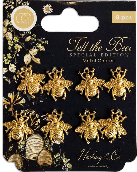 Craft Consortium Special Edition Tell The Bees Gold Bees Metal Charms 8/Pkg
