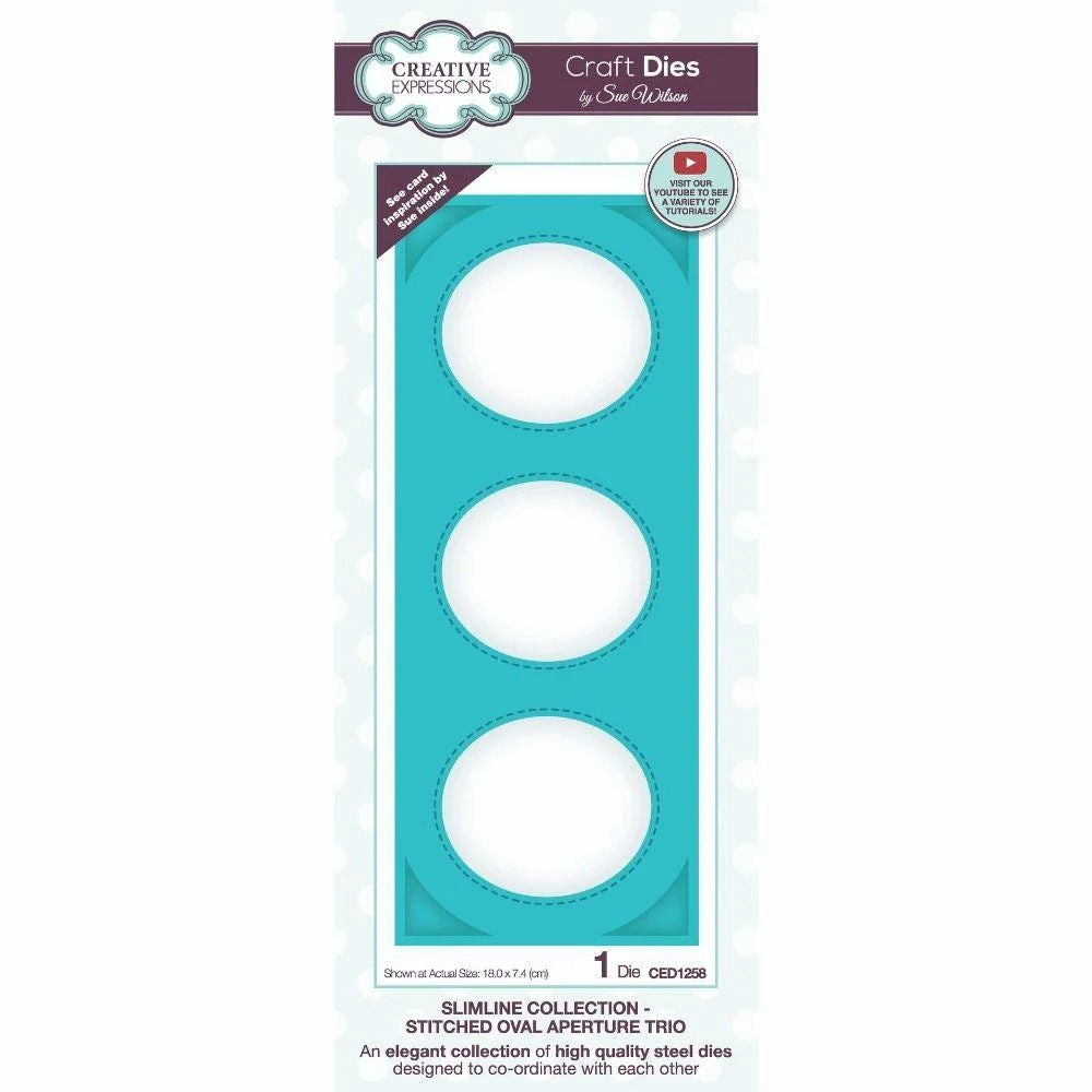Sue Wilson Slimline Stitched Oval Aperture Trio Craft Die