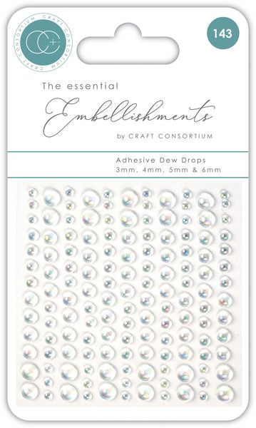 Craft Consortium Irredescent Essential Adhesive Dew Drops 143/Pkg