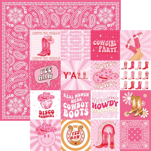 Reminisce Cowgirl Party: Howdy DS Paper (1 Sheet)