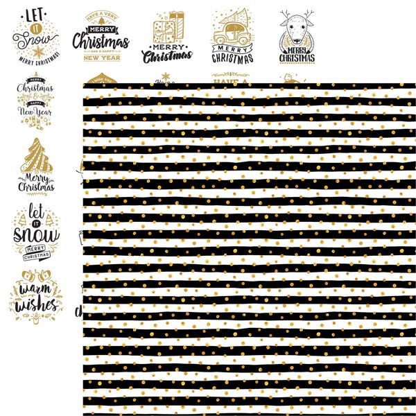 Reminisce Christmas Greetings: Gold Dots DS Paper (1 Sheet)