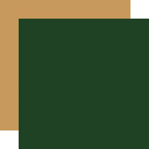 Echo Park Christmas Joy: Dk. Green / Gold 12x12 Coordinating Solid DS Paper