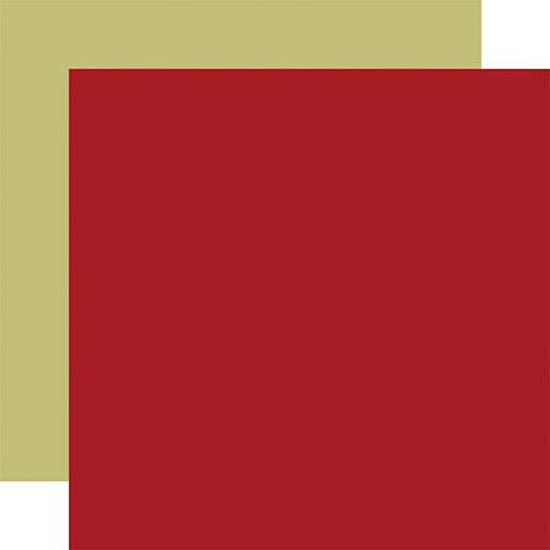 Echo Park Christmas Joy: Dk. Red / Lt. Green 12x12 Coordinating Solid DS Paper