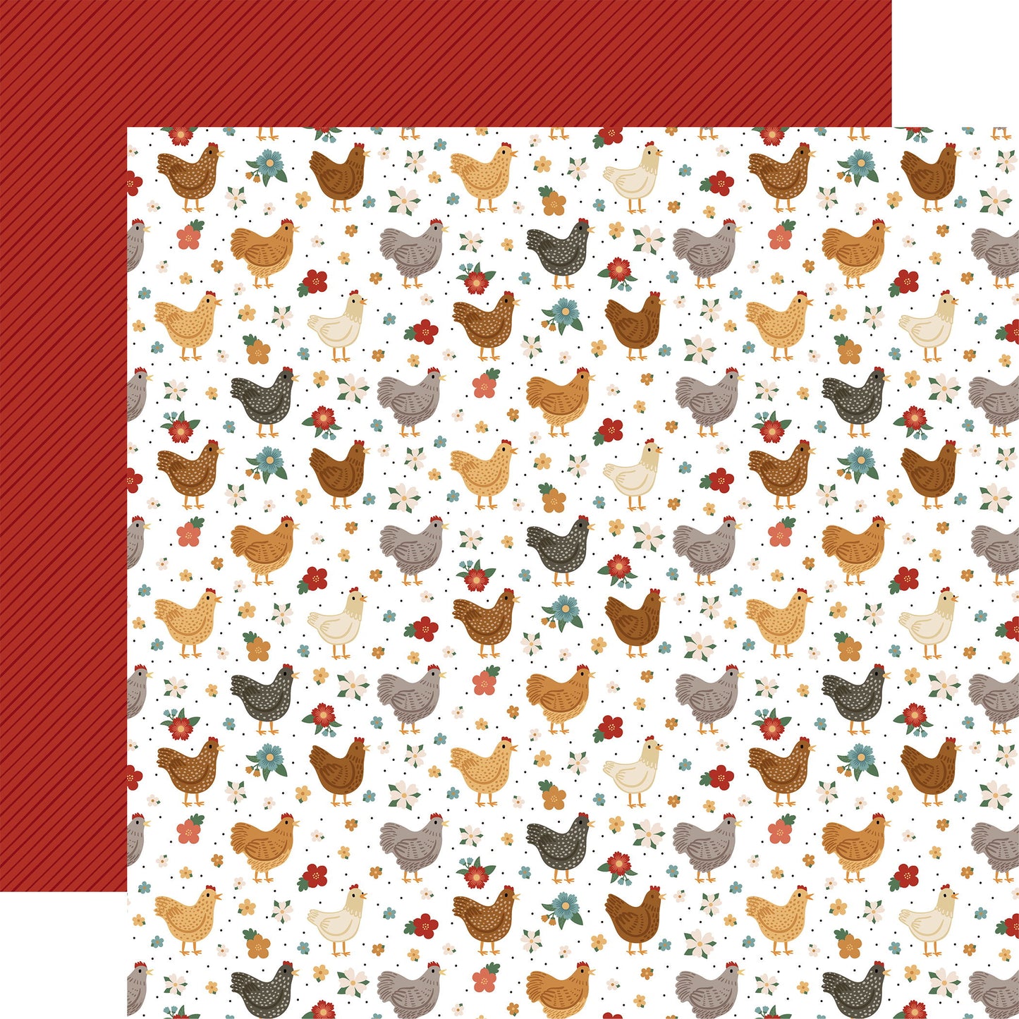 Echo Park Chickens Our Coop Chickens DS Paper (1 Sheet)