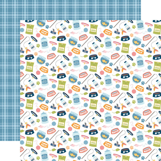 Echo Park Cat Lover: Cat Food And Toys DS Paper (1 Sheet)