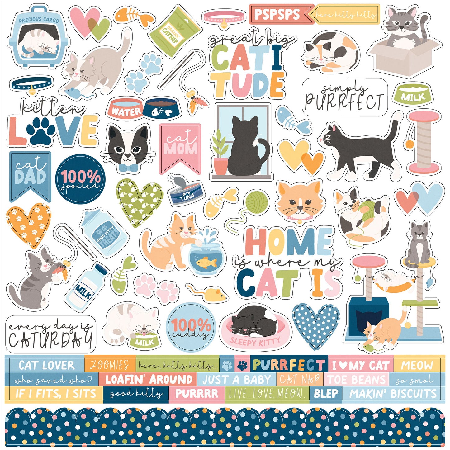 Echo Park Cat Lover Element Sticker