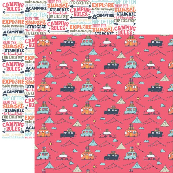 Reminisce Camping Life: Happy Camper DS Paper (1 Sheet)