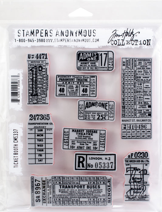 Tim Holtz Cling Stamps 7"X8.5"-Ticket Booth