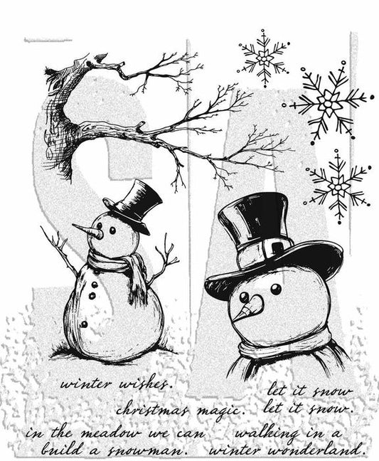Tim Holtz Cling Stamps 7"X8.5"-Mr. Frostie